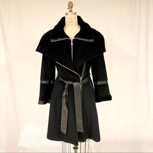 Searle faux fur tie front 2 in one jacket